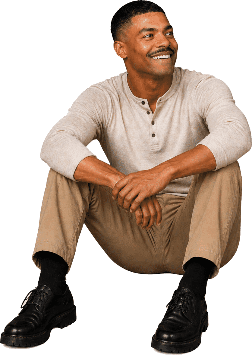 Relaxed patient smiling in a supportive care moment