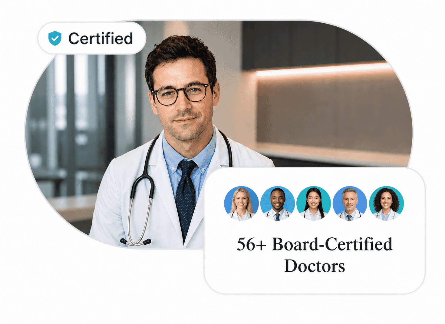 Licensed oversight visual with reviewed provider card